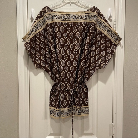 Ralph Lauren LRL Womens Size 2XL Boho Top Drawstring Waist Peplum 100% Cotton - Picture 2 of 9